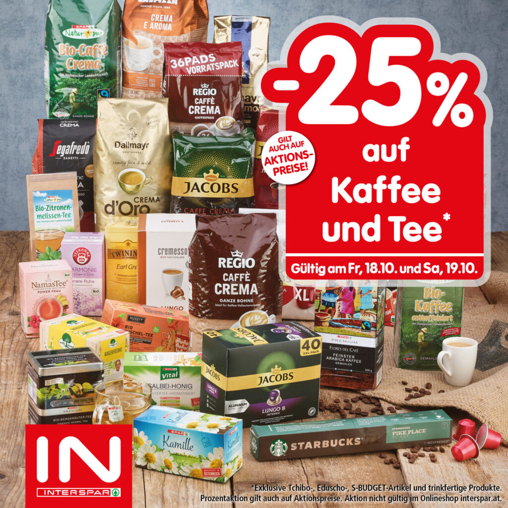 25 % auf Kaffee & Tee 2